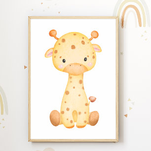 Süßer Giraffen-Kinderzimmerposter Raumdekoration f Poster