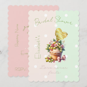 Süßer Glaube Pastell-Cupcake Beere Florales Band H Einladung