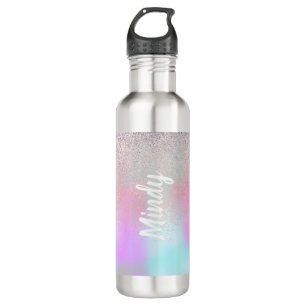 Süßer Glitter und Faux-Hologramm-Sparkles Edelstahlflasche