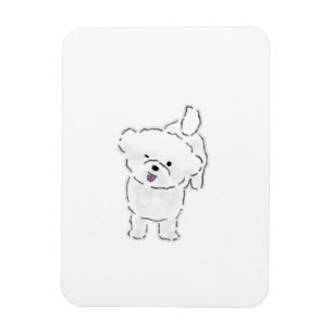 Süßer glücklicher Bichon Frise Welpe streckt die Z Magnet