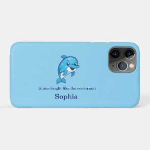 Süßer glücklicher blauer Delfin Cartoon Meereskrea Case-Mate iPhone Hülle