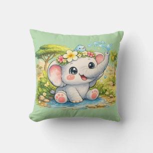 Süßer glücklicher Elefant Kawaii Kissen