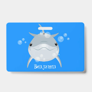 Süßer glücklicher kawaii Delfin Cartoon Ausweis