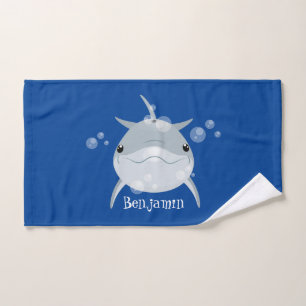 Süßer glücklicher kawaii Delfin Cartoon Badhandtuch Set