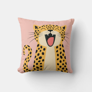 Süßer glücklicher lächelnder wilder Leopard Cartoo Kissen
