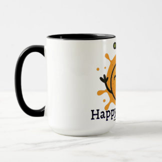 Süßer glücklicher orangefarbener Fruchtcharakter Tasse