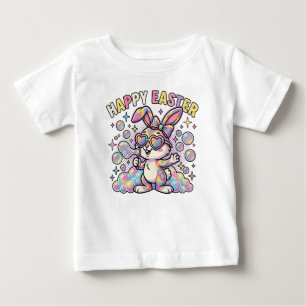 Süßer glücklicher Osterhase mit Frühlingsgefühlen Baby T-shirt