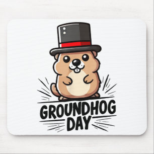 Süßer glücklicher Tag des Murmeltieres 2. Februar  Mousepad