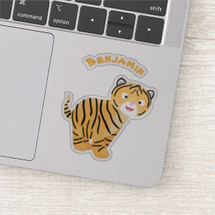 Süßer glücklicher Tigerbaby-Cartoon Aufkleber