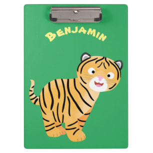 Süßer glücklicher Tigerbaby-Cartoon Klemmbrett