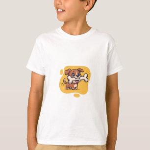 Süßer glücklicher Welpe trägt Knochen Kinder T-Shirt