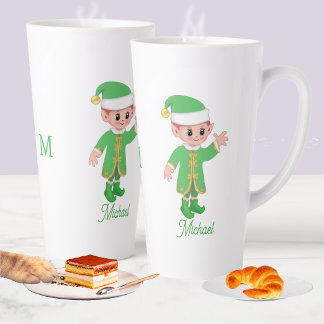 Süßer Glückseliger Elf mit Schrift und Monogramm Milchtasse