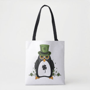 Süßer Glückspinguin Vier-Blatt-Klee St. Patrick's Tasche
