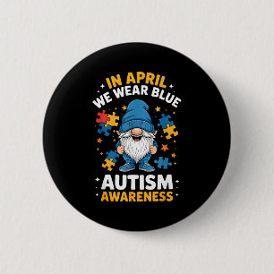 Süßer Gnom Autismus-Bewusstseinsmonat April trägt Button