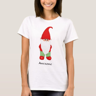 Süßer Gnom in Grün und Rot gekleidet T-Shirt