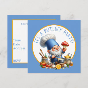 Süßer Gnom-Koch Potluck-Party Einladung