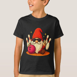 Süßer Gnom mit Sonnenbrille Gnom spielt Bowling Mä T-Shirt