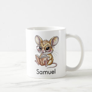 Süßer Gobi-Jerboa beim Lesen eines Buches Custom Kaffeetasse