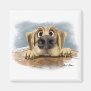 Süßer Golden Retriever Cartoon Magnet