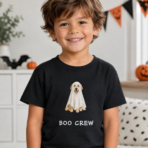 Süßer Golden Retriever Halloween-Geist Boo-Crew Baby T-shirt