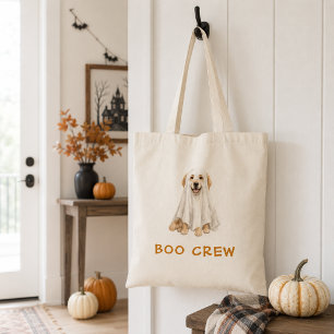 Süßer Golden Retriever Halloween-Geist Boo Crew Tragetasche