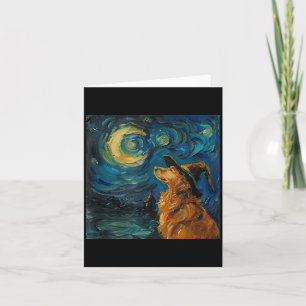 Süßer Golden Retriever Hexe _ Lustiger Hund Hallow Karte