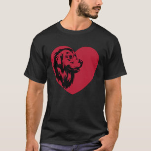 Süßer Golden Retriever Hund Valentinstag Herz T-Shirt
