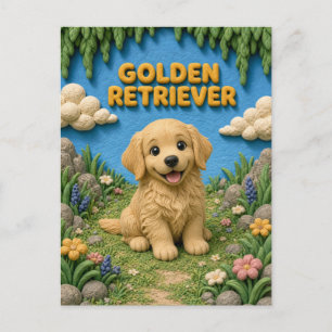 Süßer Golden Retriever Welpe, Baby Hund Postkarte