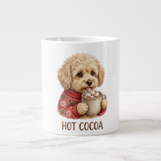Süßer Goldendoodle trinkt heiße Schokolade Weihnac Jumbo-Tasse