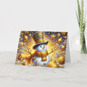 Süßer goldener Schneemann Feiertag Weihnachten