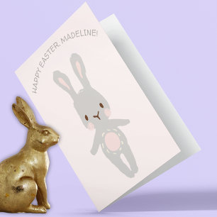 Süßer grauer Hase Kaninchen Benutzerdefiniertes Fr Karte