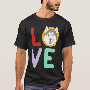 Süßer grauer weißer sibirischer Husky-Welpe Retro- T-Shirt