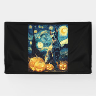 Süßer Great Dane Hund Halloween Jack O Lantern Kür Banner