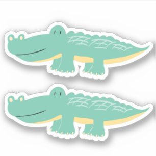 Süßer grüner Alligator Kinder Junge Spaß Tier Aufkleber