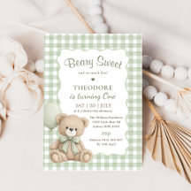 Süßer grüner Ballon-Teddy zum ersten Geburtstag