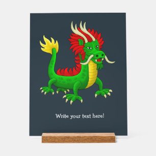 Süßer grüner chinesischer Drache Acrylschild