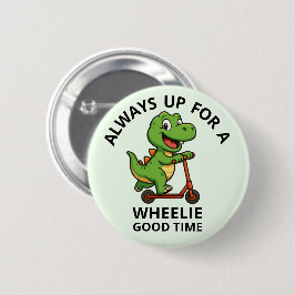 Süßer grüner Dinosaurier Button