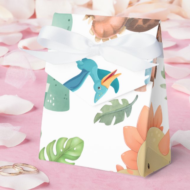 Süßer grüner Dinosaurier Geschenkschachtel (Hochzeit)