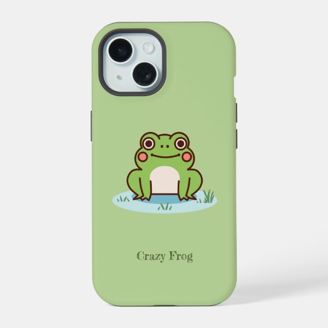 Süßer grüner Frosch iPhone 15 Hülle (Rückseite)