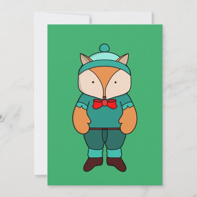 Süßer grüner Fuchs Einladung (Vorderseite)