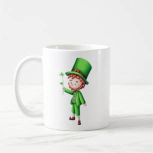 Süßer grüner Leprechaun-Kleeblatt Kaffeetasse