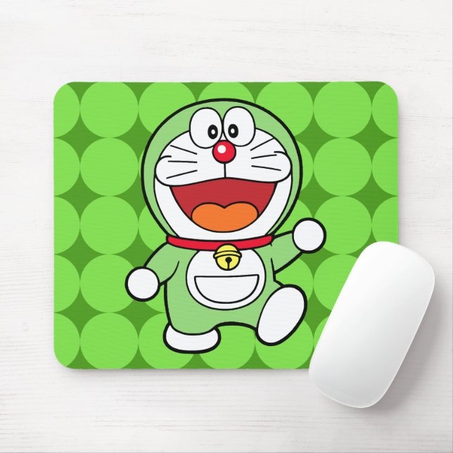 Süßer grüner Mini-Doraemon-Anime Mousepad (Mit Mouse)