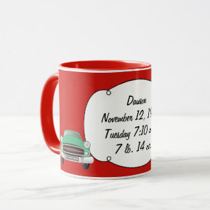 Süßer grüner Retro-Auto Baby-Junge-Geschenke Tasse