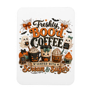 Süßer gruseliger Geist Kaffeeliebhaber Halloween Magnet