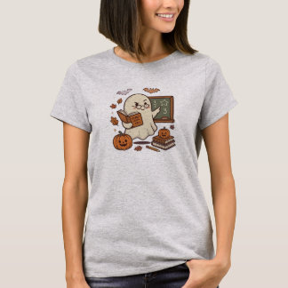 Süßer gruseliger Geist-Lehrer Halloween T-Shirt 