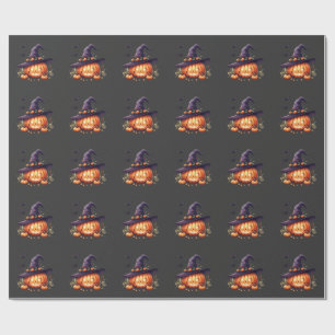 Süßer gruseliger Halloween-Kürbis  Geschenkpapier