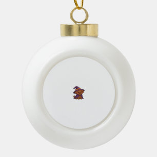 Süßer gruseliger Hund � Kawaii Halloween Welpe Cla Keramik Kugel-Ornament