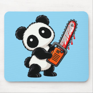 Süßer Gruseliger Kettensägen Zombie Panda Mousepad