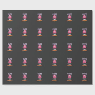 Süßer gruseliger rosa Monster Halloween Spinnennet Geschenkpapier