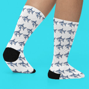 Süßer Hai bestickter Look Socken